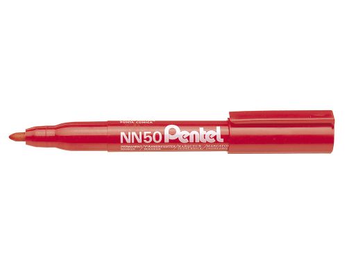 Marcador pentel nn50 permanente ponta redonda vermelho , Pentel , 47237 , 4902506045096